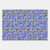 lila, blau und grau getupft geschenkpapier set (Vorderseite 2)