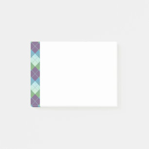 Lila Blau und Grün Argyle-Style Karo Post-it Klebezettel