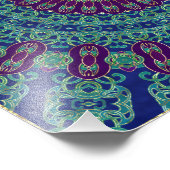 Lila, blau und grün Mandala Fotodruck (Ecke)