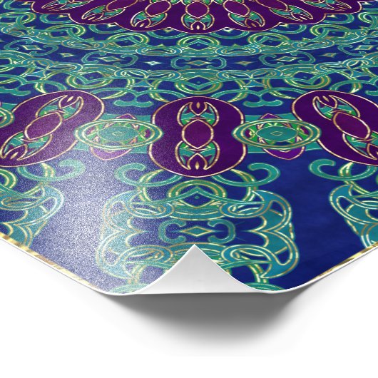 Lila, blau und grün Mandala Fotodruck (Ecke)