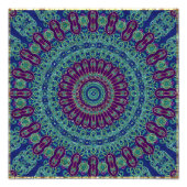 Lila, blau und grün Mandala Fotodruck (Vorne)