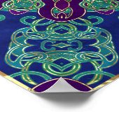 Lila, blau und grün Mandala Poster (Ecke)