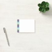 Lila Blau- und Grüne Raute Kariert Post-it Klebezettel (Büro)