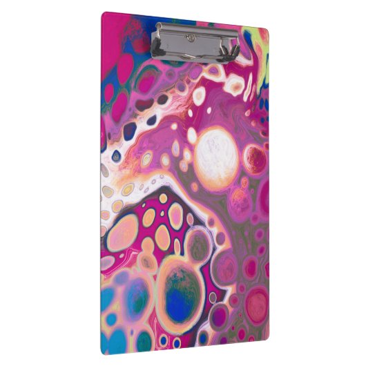 Lila, blau und rosa Digitale Moderne Abstrakt Klemmbrett (Rechts)