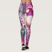 Lila, blau und rosa Digitale Moderne Abstrakt Leggings (Rückseite)