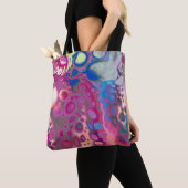 Lila, blau und rosa Digitale Moderne Abstrakt Tasche (Von Nahem)
