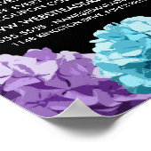 Lila, blau und rosa Hydrangea, Floristry Poster (Ecke)