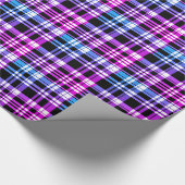 Lila blau und rosa Kariert Geschenkpapier (Ecke)