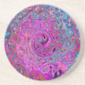 Lila, blau und rot Abstrakter Retrowirbel Getränkeuntersetzer (Vorne)