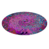Lila, blau und rot Abstrakter Retrowirbel Schneidebrett (Ecke)