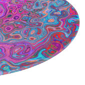 Lila, blau und rot Abstrakter Retrowirbel Schneidebrett (Ecke)