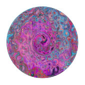 Lila, blau und rot Abstrakter Retrowirbel Schneidebrett (Vorderseite)