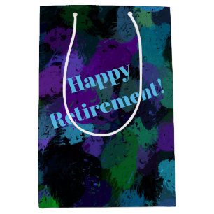 Lila, blau und schwarz Abstrakt Mittlere Geschenktüte