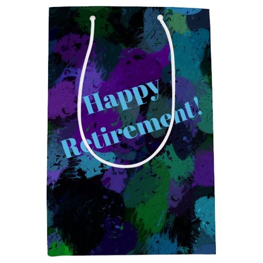 Lila, blau und schwarz Abstrakt Mittlere Geschenktüte (Vorderseite)