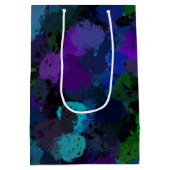 Lila, blau und schwarz Abstrakt Mittlere Geschenktüte (Rückseite)