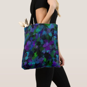 Lila, blau und schwarz Abstrakt Tasche