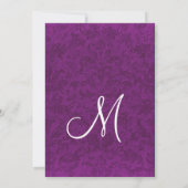 Lila, blau und silber Wedding Monogram V05 Einladung (Rückseite)