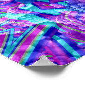 Lila & Blau Vintages Fraktal Kaleidoskop Poster (Ecke)