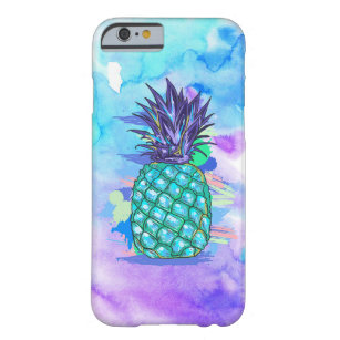 Lila & blau Wasserfarben & Ananas Barely There iPhone 6 Hülle