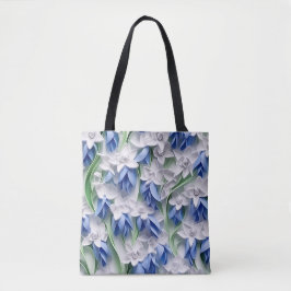 LILA BLAU WEISS 3DLOOK BLUEBELL BLUME TASCHE