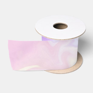 Lila Blau Weiße Abstrakte Aquarell Muster Satinband