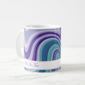 Lila Blaue Abstrakte Welle Kaffeetasse (Vorderseite Links)