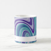 Lila Blaue Abstrakte Welle Kaffeetasse (Mittel)
