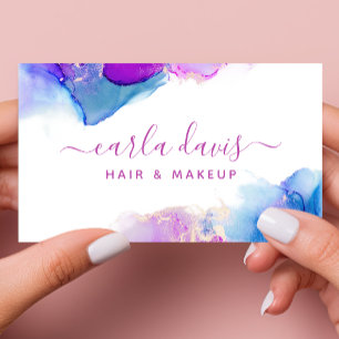 Lila Blaue Alkohol-Tinte Visitenkarte