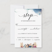 Lila Blaue Aquamarine Wasserfarbe W/ohne Mahlzeite RSVP Karte (Vorderseite)