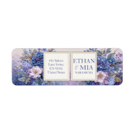 Lila Blaue Aquarell Botanische Rücksendeadresse