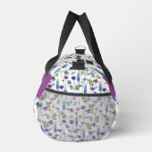 Lila Blaue Aquarell-Wildblumen-Monogramm Duffle Bag (Rechts)