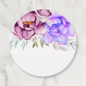Lila, blaue Aquarellfarben-Blume Blumenhochzeit Geschenkanhänger (Rückseite)