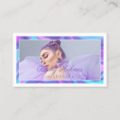 Lila-blaue Aquarellfarben-Holografie-Design Schönh Visitenkarte (Vorderseite)