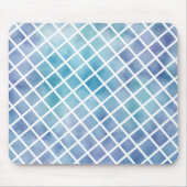Lila blaue Aquarellfliesen Mousepad (Vorne)