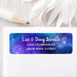 Lila blaue Aquarellgalaxie Rücksendeadresse