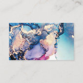 Lila blaue Aquarelltinte Visitenkarte (Rückseite)