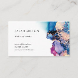 Lila blaue Aquarelltinte Visitenkarte