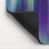 Lila Blaue Aurora Borealis Nachthimmel Mousepad (Ecke)
