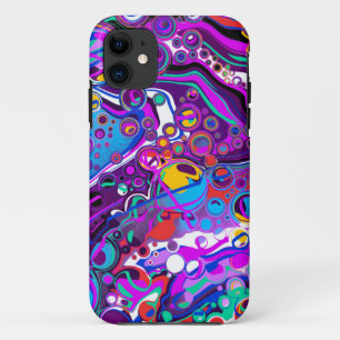 Lila, blaue Bläschen Abstrakt Moderne Case-Mate iPhone Hülle