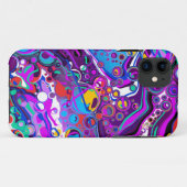 Lila, blaue Bläschen Abstrakt Moderne Case-Mate iPhone Hülle (Rückseite (Horizontal))
