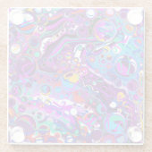 Lila, blaue Bläschen Abstrakt Moderne Glasuntersetzer (Rückseite)