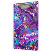 Lila, blaue Bläschen Abstrakt Moderne Klemmbrett (Links)