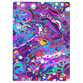 Lila, blaue Bläschen Abstrakt Moderne Klemmbrett (Rückseite)