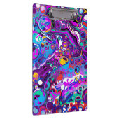 Lila, blaue Bläschen Abstrakt Moderne Klemmbrett (Rechts)