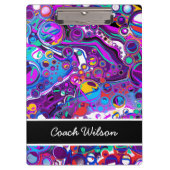 Lila, blaue Bläschen Abstrakt Moderne Klemmbrett (Vorderseite)