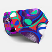 Lila, blaue Bläschen Abstrakt Moderne Krawatte (Gerollt)