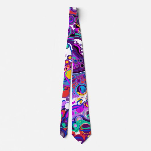 Lila, blaue Bläschen Abstrakt Moderne Krawatte (Rückseite)