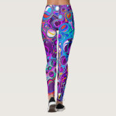 Lila, blaue Bläschen Abstrakt Moderne Leggings (Rückseite)