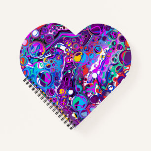 Lila, blaue Bläschen Abstrakt Moderne Notizblock