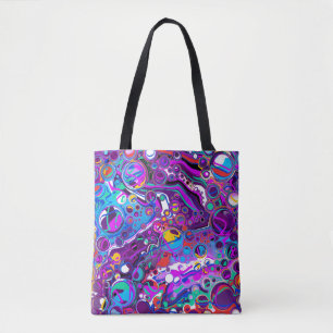 Lila, blaue Bläschen Abstrakt Moderne Tasche